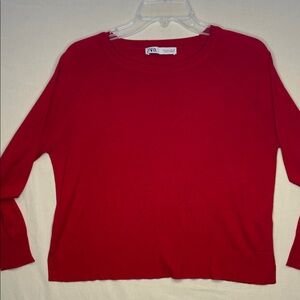 Zara Women's Bold Red Long Sleeve Top size S